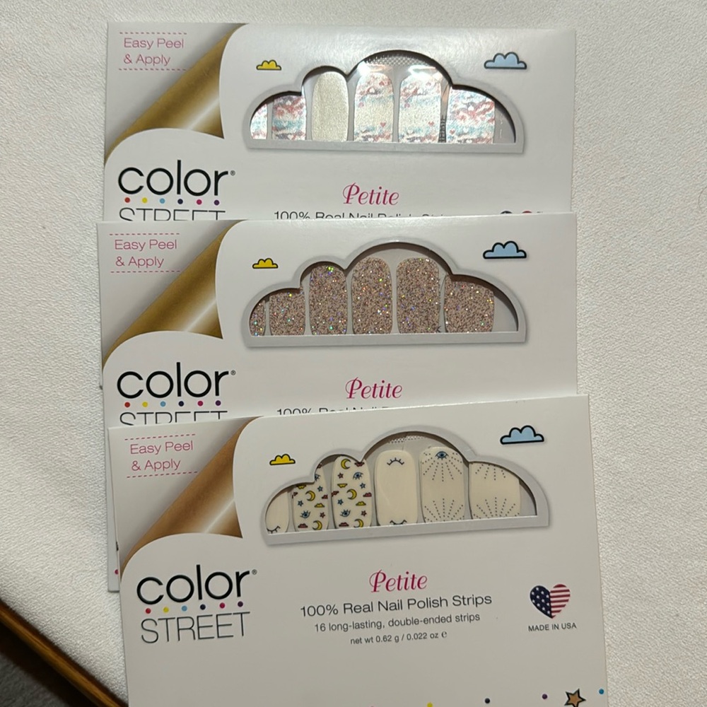 3 sets of Color Street Petite Manicure sets for youth or just small nails!